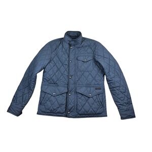 Polo Ralph Lauren Mens Quilted Field Jacket Slate Blue Grey Mock Neck Size M